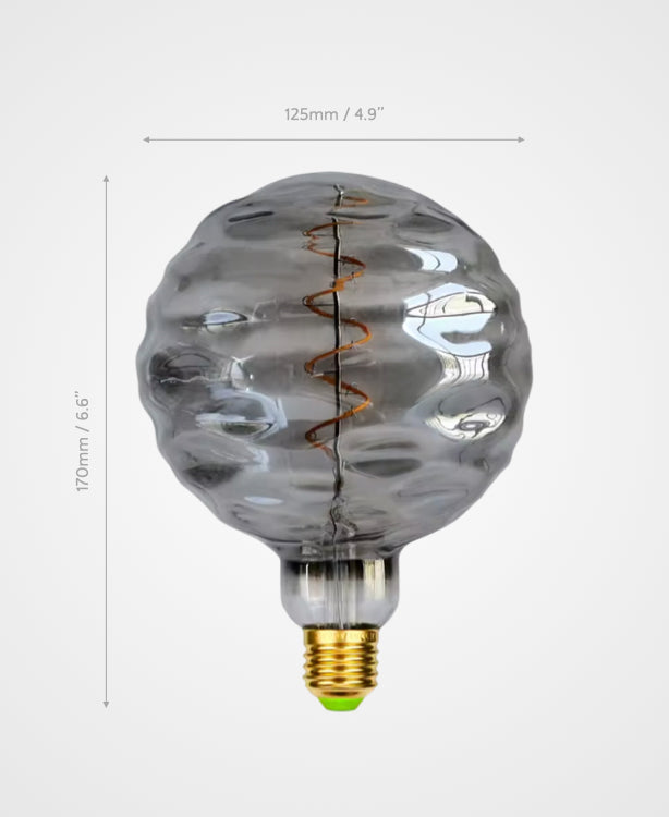 G125 Swirls Sculpted Glass LED Bulb