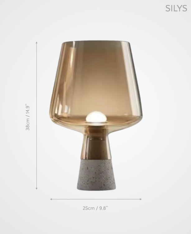 Silys – Architectural Glass Lamp with Cement Base