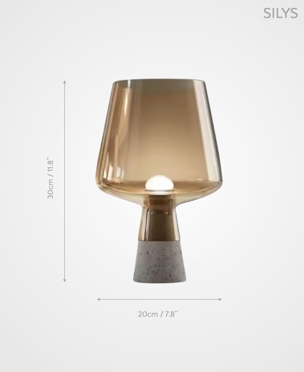 Silys – Architectural Glass Lamp with Cement Base