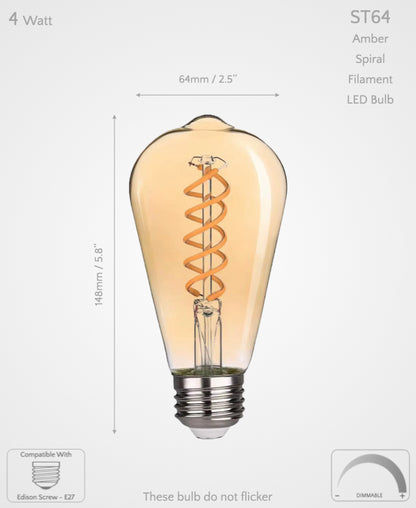 ST64 Dimmable LED Bulb E27 4W