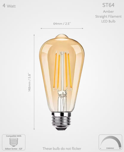 ST64 Dimmable LED Bulb E27 4W
