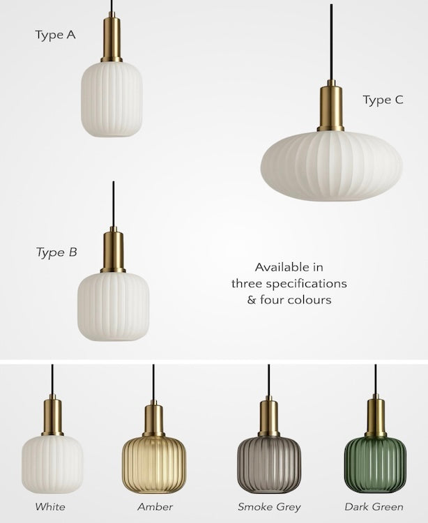 Ondine – Ribbed Glass Pendant Light