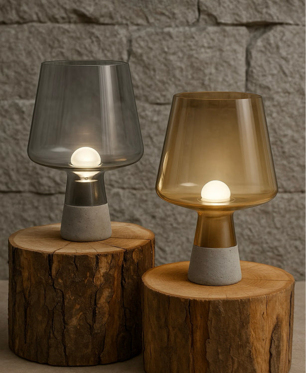 Silys – Architectural Glass Lamp with Cement Base