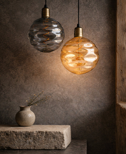 G125 Swirls Sculpted Glass LED Bulb