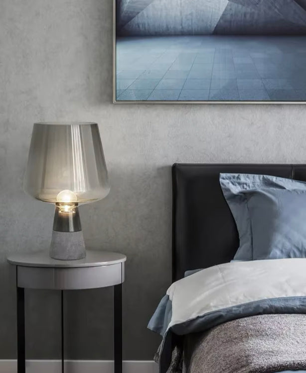 Silys – Architectural Glass Lamp with Cement Base