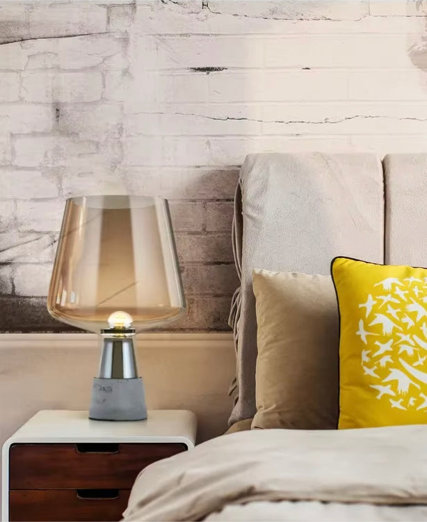 Silys – Architectural Glass Lamp with Cement Base