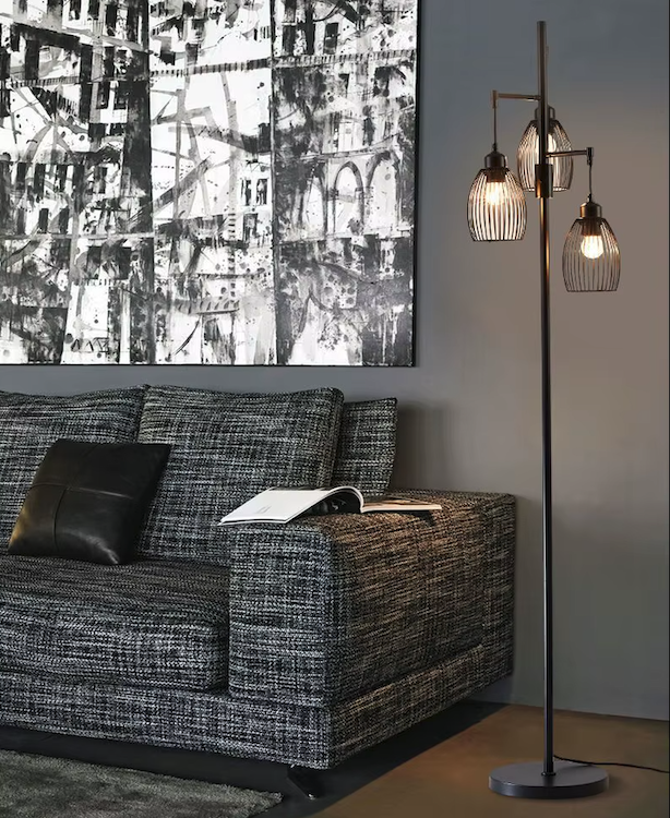 Trelys – Triple Pendant Floor Lamp of Poised Light