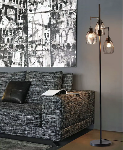 Trelys – Triple Pendant Floor Lamp of Poised Light
