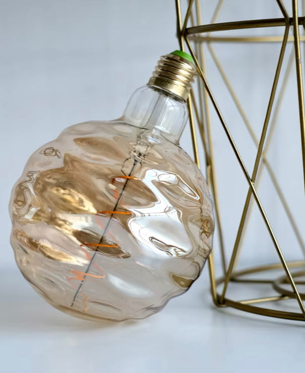 G125 Swirls Sculpted Glass LED Bulb