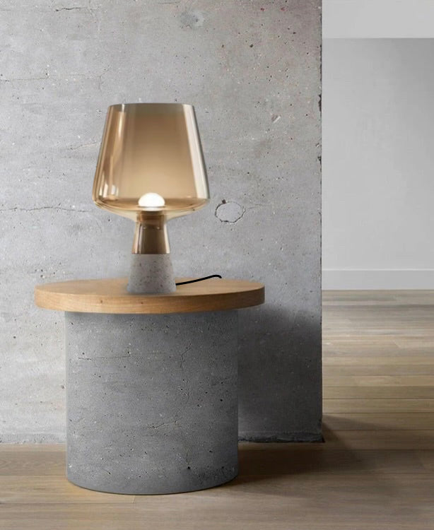 Silys – Architectural Glass Lamp with Cement Base