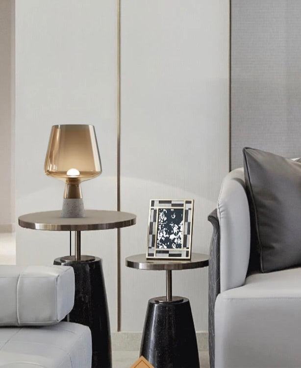 Silys – Architectural Glass Lamp with Cement Base