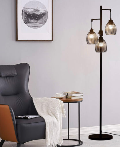 Trelys – Triple Pendant Floor Lamp of Poised Light