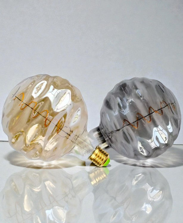 G125 Swirls Sculpted Glass LED Bulb