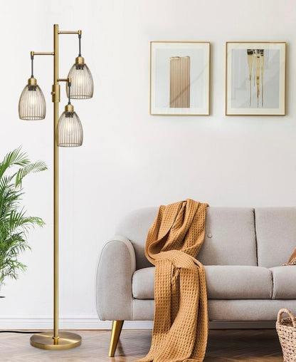 Trelys – Triple Pendant Floor Lamp of Poised Light