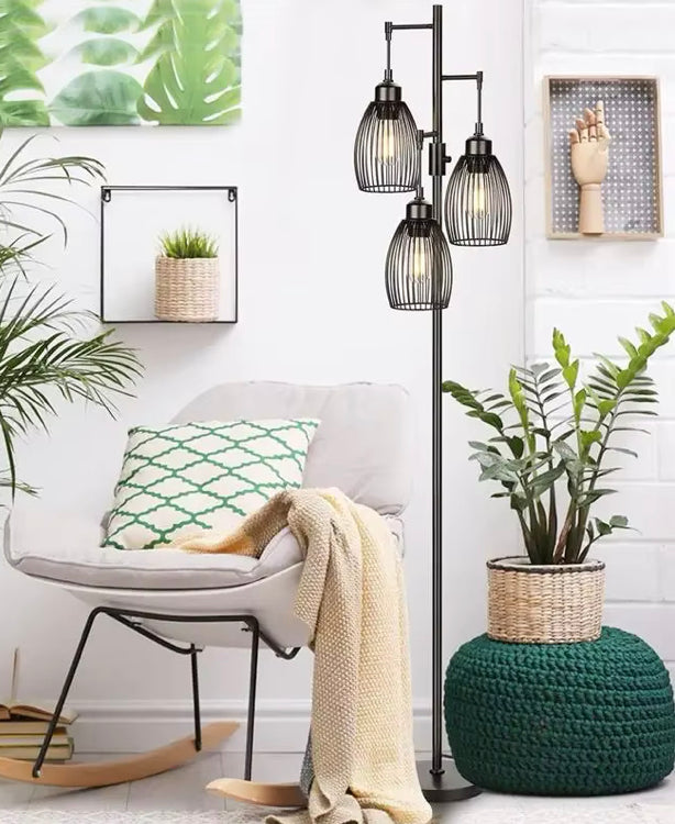 Trelys – Triple Pendant Floor Lamp of Poised Light