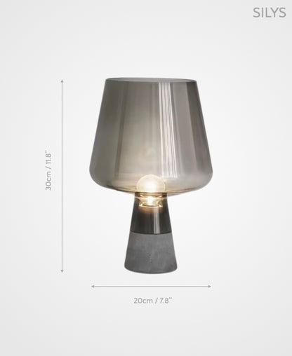 Silys – Architectural Glass Lamp with Cement Base