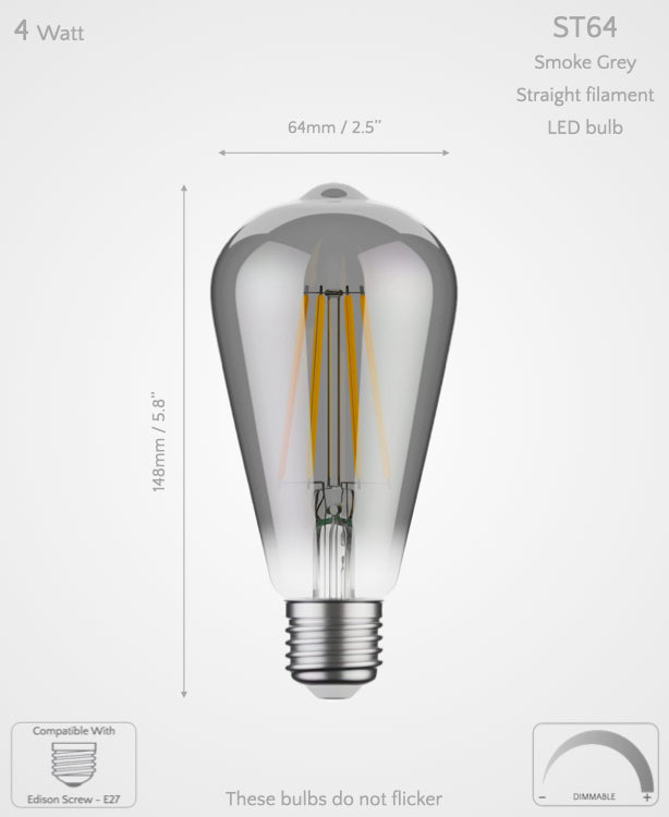 ST64 Dimmable LED Bulb E27 4W