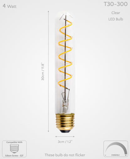LED Bulb T30-185 & T30-300 Dimmable E27 4W