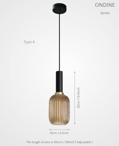 Ondine – Ribbed Glass Pendant Light