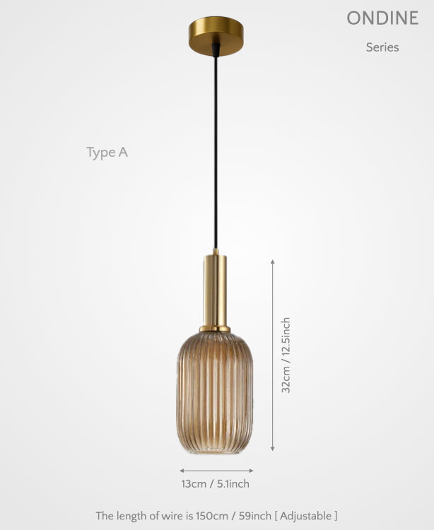 Ondine – Ribbed Glass Pendant Light