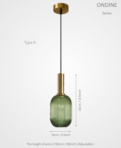 Ondine – Ribbed Glass Pendant Light