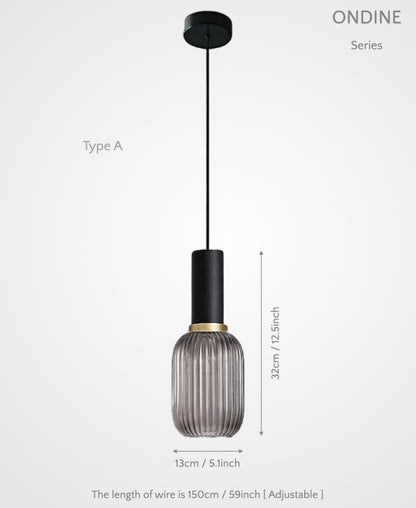 Ondine – Ribbed Glass Pendant Light