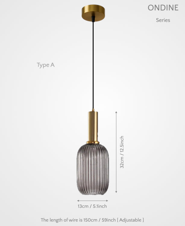 Ondine – Ribbed Glass Pendant Light