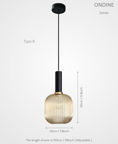 Ondine – Ribbed Glass Pendant Light