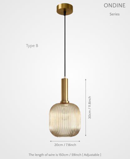 Ondine – Ribbed Glass Pendant Light