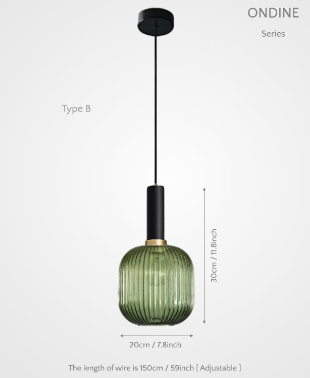 Ondine – Ribbed Glass Pendant Light