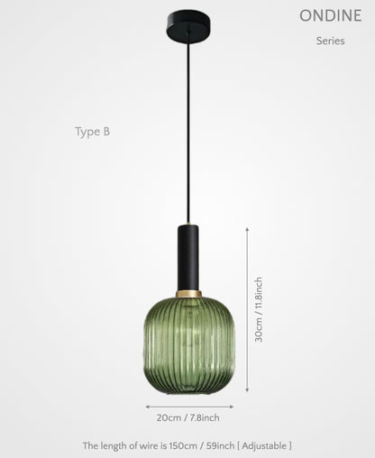 Ondine – Ribbed Glass Pendant Light
