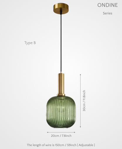 Ondine – Ribbed Glass Pendant Light