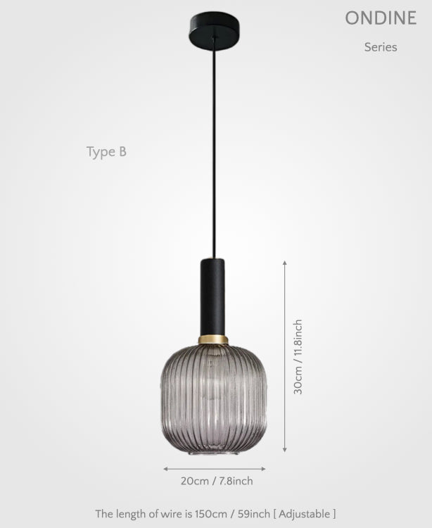 Ondine – Ribbed Glass Pendant Light