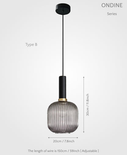 Ondine – Ribbed Glass Pendant Light