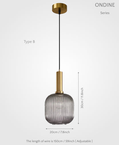 Ondine – Ribbed Glass Pendant Light