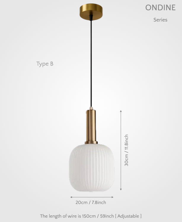 Ondine – Ribbed Glass Pendant Light