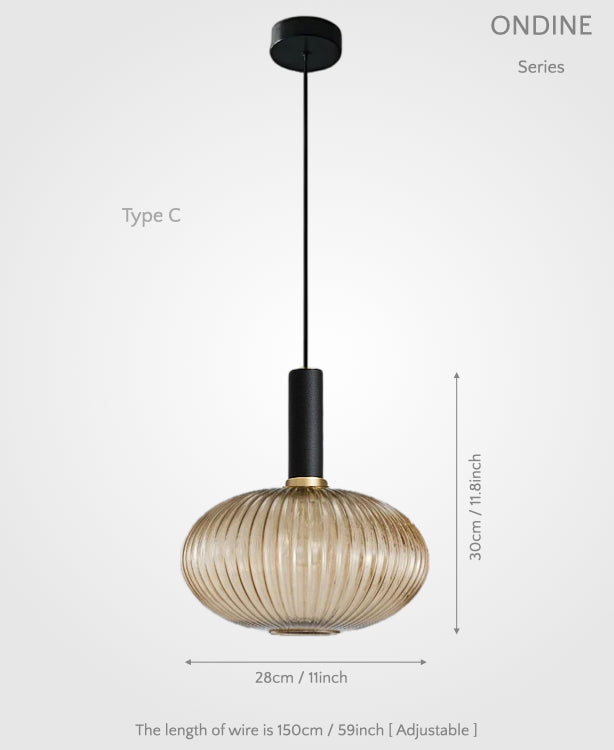 Ondine – Ribbed Glass Pendant Light