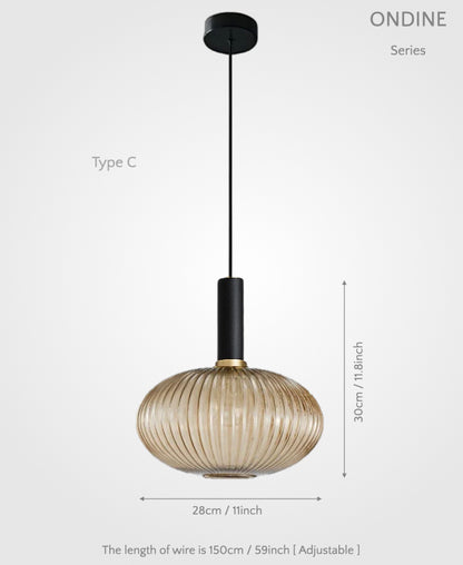 Ondine – Ribbed Glass Pendant Light