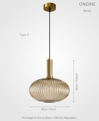 Ondine – Ribbed Glass Pendant Light