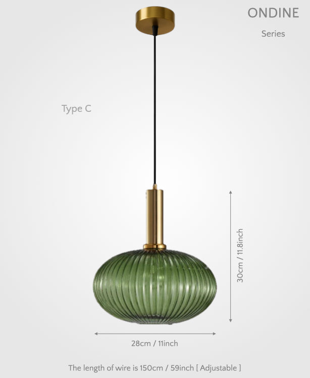 Ondine – Ribbed Glass Pendant Light