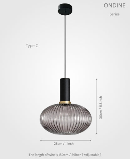 Ondine – Ribbed Glass Pendant Light