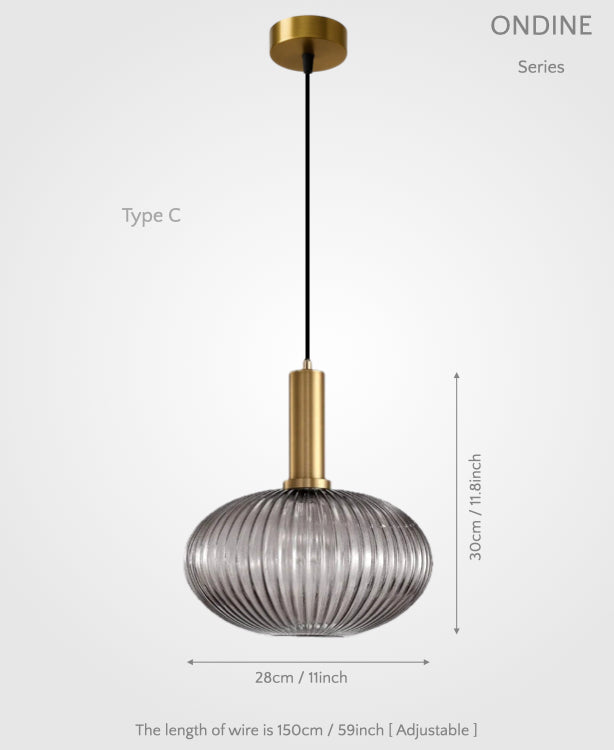 Ondine – Ribbed Glass Pendant Light