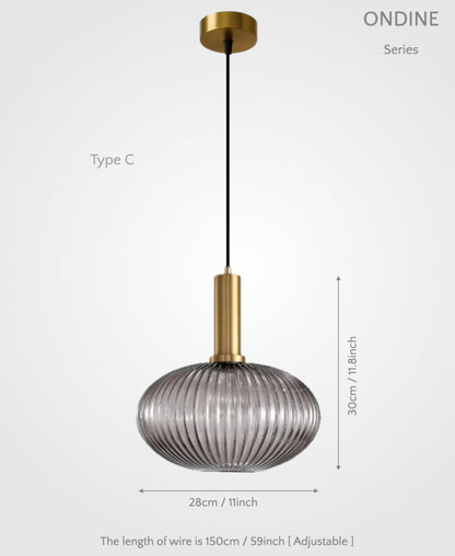 Ondine – Ribbed Glass Pendant Light